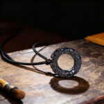 Natural Obsidian Pixiu Peace Buckle Pendant for Water Element