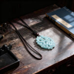 Jade Dragon and Phoenix Auspicious Pendant Hollow – Carved Jade Dragon and Phoenix Plate Jade Pendant