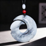 Xinjiang Hetian Jade Smoke Jade Fortune – Turning Pendant Dragon Hook Jade Pendant