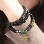 Ebony Beaded Stackable Bracelet