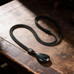 Natural Rainbow Eye Obsidian Water Drop Pendant Necklace