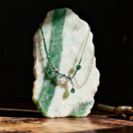 Snake – Design Emerald Crystal Wood – Water Element Necklace