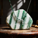 Snake – Design Emerald Crystal Wood – Water Element Necklace