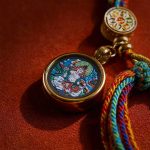 Five-Color Rope Thangka Braided Bracelet with Six-Syllable Mantra Charm