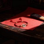 Hetian Jade Peace Buckle Red String Bracelet for Kids