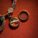 Five-Color Rope Thangka Braided Bracelet with Six-Syllable Mantra Charm