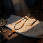 Tiger – Tooth Dzi Bead Amber Beaded Necklace