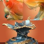 Steaming Prosperity Brass Goldfish Feng Shui Ornament