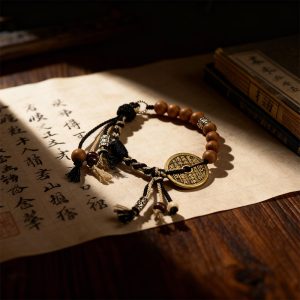 Shan Gui Hua Qian Benming Year Peach Wood Handmade Braided Bracelet - Wrist Circumference 18cm (approximately 7.09 inches