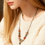 Handmade Dzi Bead Woven Agate Necklace