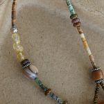 Natural Citrine & African Turquoise Beaded Choker Necklac