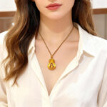 Rotatable Gourd Sand Gold Fortune Bag Pendant Necklace