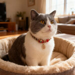 Fortune Cat Cat Collar with Red Rope