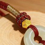 Hetian Jade Peace Buckle Red String Bracelet for Kids