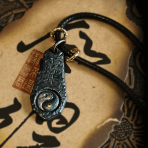 Big Dipper Star Gold - Inlaid Tai Chi Pendant Bagua Yin - Yang Necklace