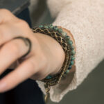 Vintage Mongolian Turquoise Multi – Circle Bracelet with Copper