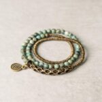 Vintage Mongolian Turquoise Multi – Circle Bracelet with Copper