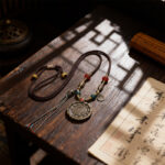 Hand – Woven Adjustable Necklace with Nine – Palace Eight – Trigrams Pendant