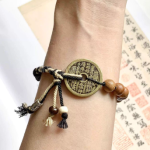 Shan Gui Hua Qian Benming Year Peach Wood Handmade Braided Bracelet