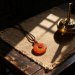 Red Agate Pixiu Peace Buckle Pendant for Fire Element Balance