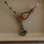 Natural Citrine & African Turquoise Beaded Choker Necklac