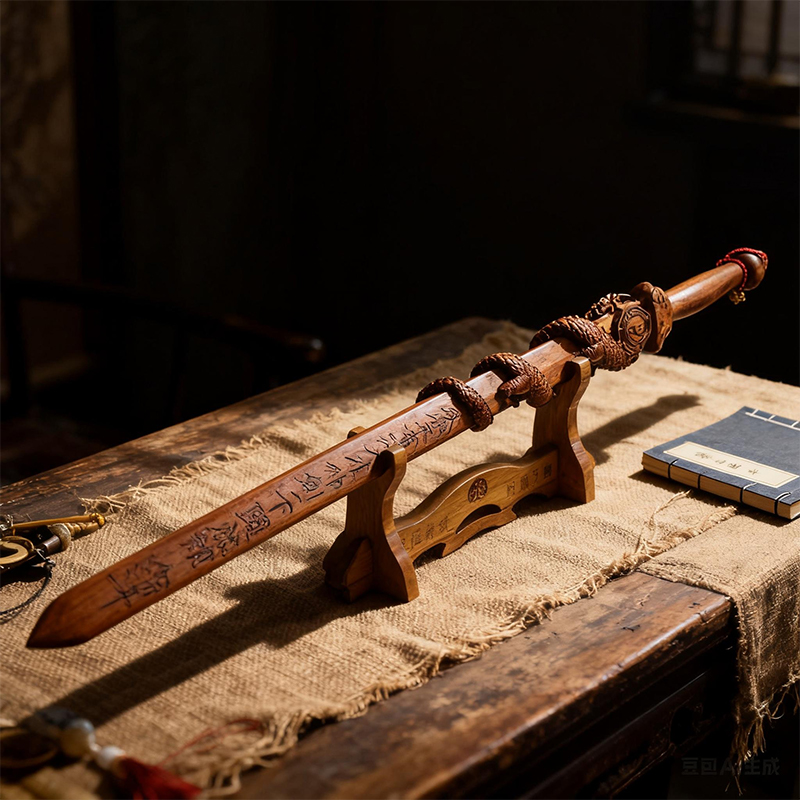 Authentic Old Peach Wood Sword for Protection