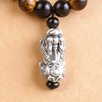 Pixiu Pendant Obsidian & Tiger Eye Stone Choker Necklace