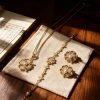 Resplendent New Chinese Style Four-Petal Flower Good Luck Jewelry Set