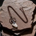 Natural Crystal Raw Stone Pendant with Artistic Metal Setting