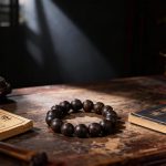 Golden Star Natural Wood Bead Bracelet