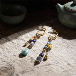 Ethnic – Style Tassel Turquoise Energy Balance Wood – Enhancing Jewelry Set