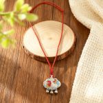 Baby Silver Longevity Lock Pendant with Koi Fish Design