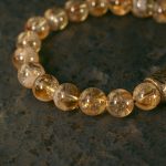 Vintage Citrine Round Bead Bracelet