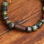 Dragon Blood Stone & Hetian Jade Bracelet