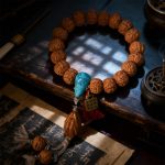 Rudraksha Bracelet with Olive Pit Pendant