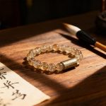 Vintage Citrine Round Bead Bracelet