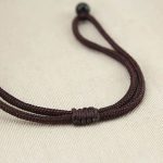 Wooden Magnolia Flower Pendant Braided Necklace