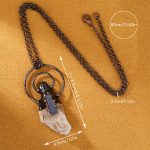 Natural Crystal Raw Stone Pendant with Artistic Metal Setting