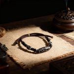 Agate Dzi Bead Bracelet & Pendant Set