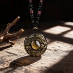 Golden Obsidian Double Dragon Pendant