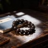 Golden Star Natural Wood Bead Bracelet