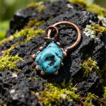 Copper Dyed Natural White Turquoise Pendant