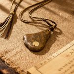 Vintage Wood Pendant Necklace for Wealth and Blessings