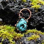 Copper Dyed Natural White Turquoise Pendant