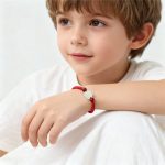 Red String Bracelet with Hetian Jade Zodiac Charm for Kids
