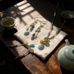Ethnic – Style Tassel Turquoise Energy Balance Wood – Enhancing Jewelry Set