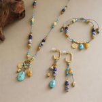 Ethnic – Style Tassel Turquoise Energy Balance Wood – Enhancing Jewelry Set