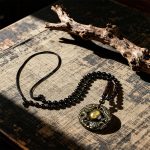 Golden Obsidian Double Dragon Pendant