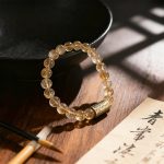 Vintage Citrine Round Bead Bracelet