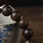 Golden Star Natural Wood Bead Bracelet
